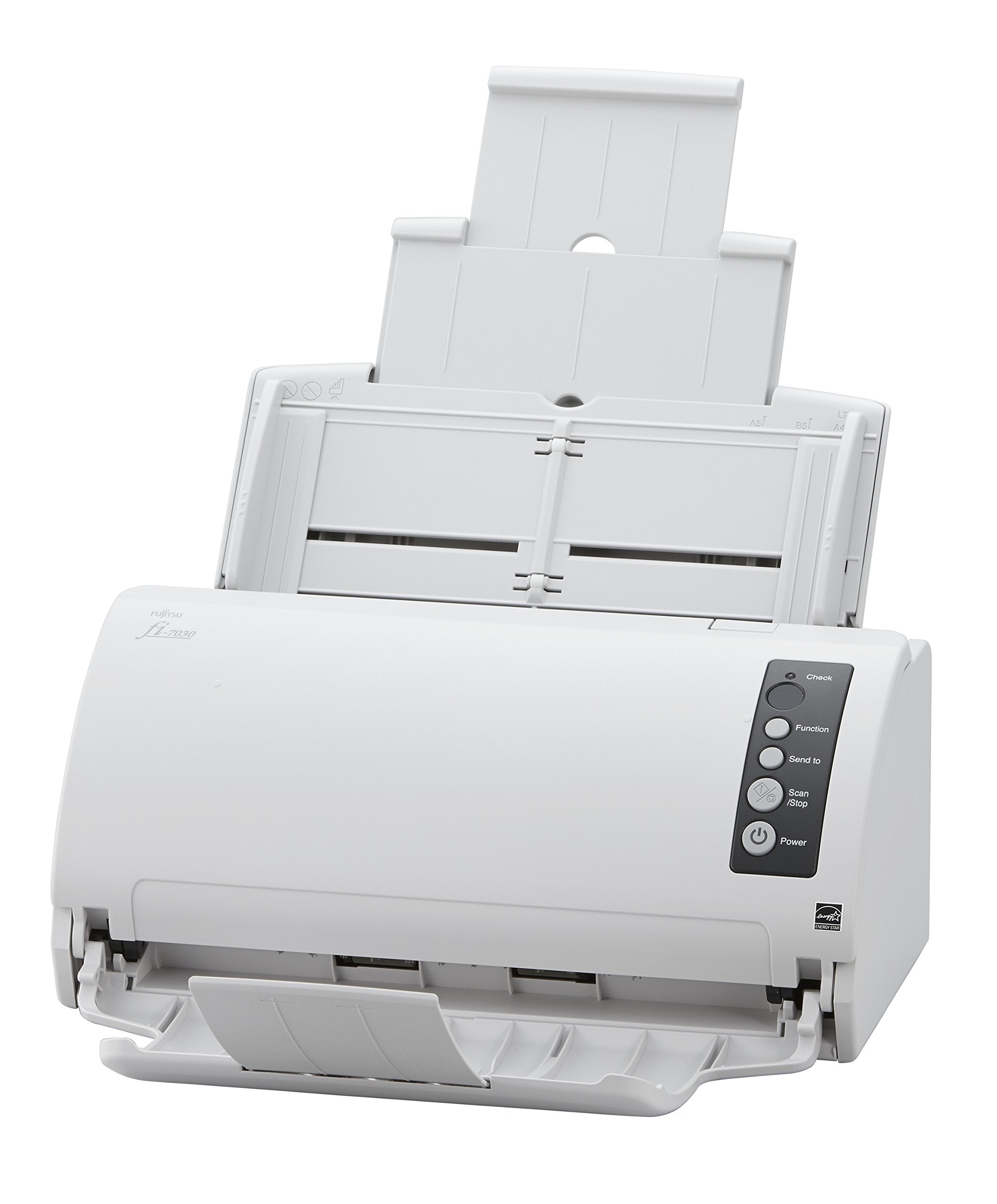 Fujitsu Fi 7030 Color Document Scanner Pa03750 B001 Adf 600 X 600 Dpi A4 27Ppm / 54 Ipm Full Speed   White